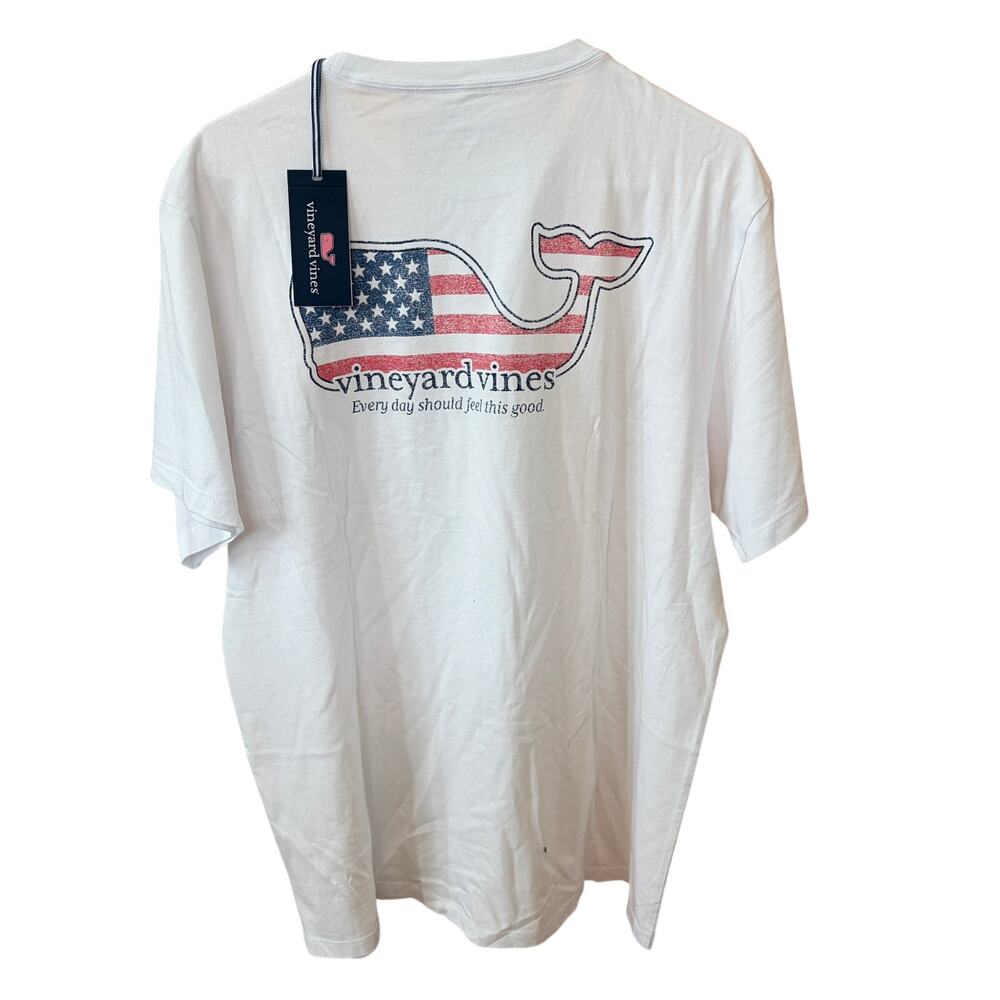 Vineyard Vines Short Sleeve Graphic Pocket Tee American Flag Men Size Large